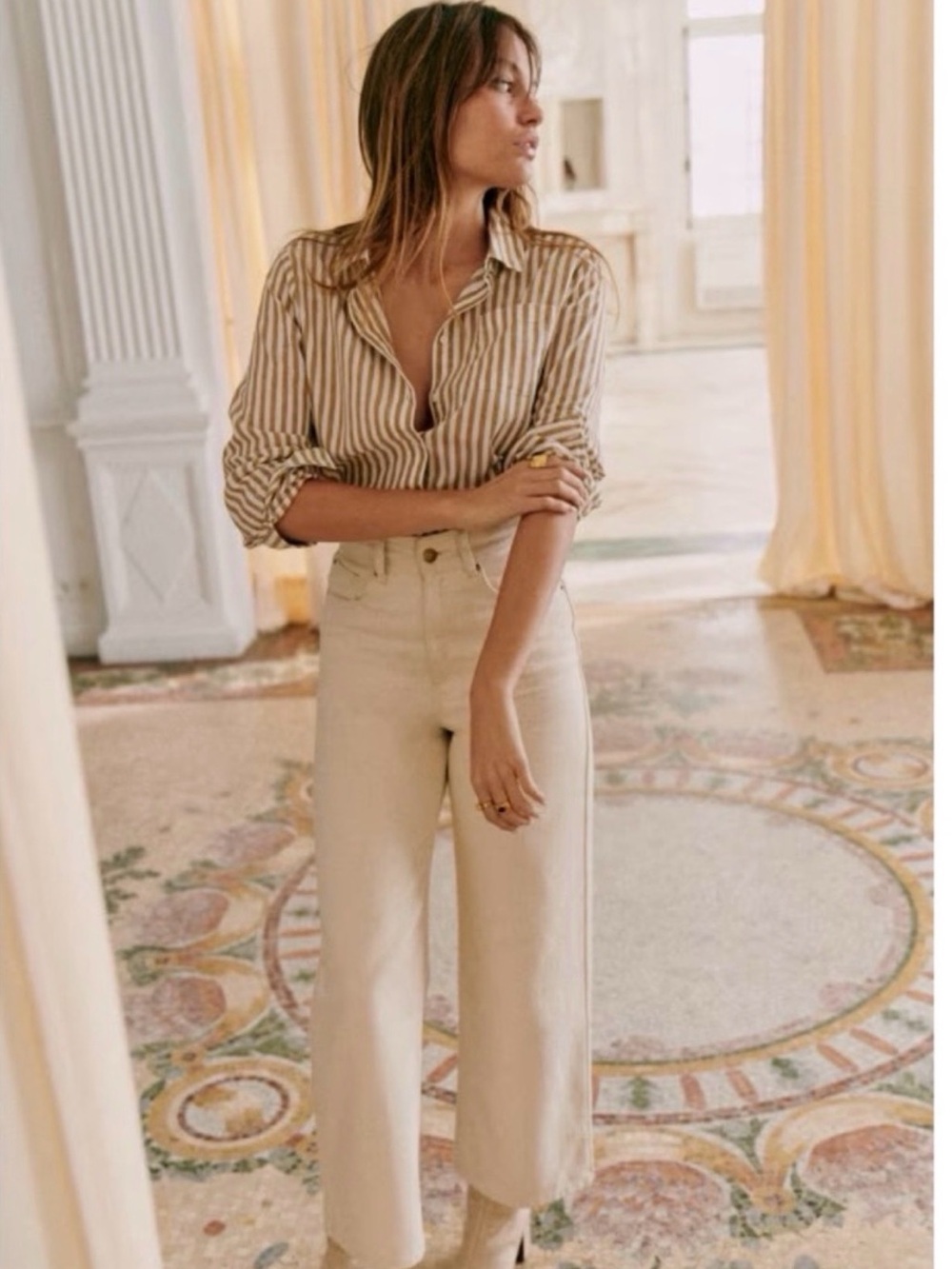 Le crop ecru chine sezane